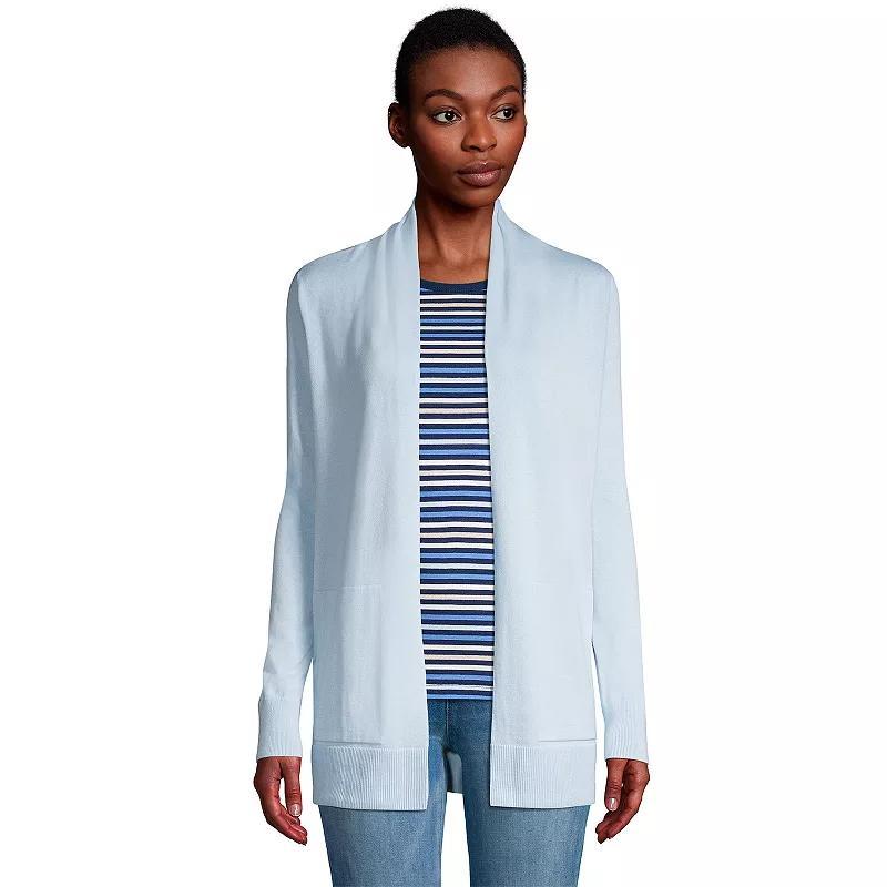 Women's Lands' End Open-Front Long Cardigan Sweater, Size: XS, Radiant Blue Product Image