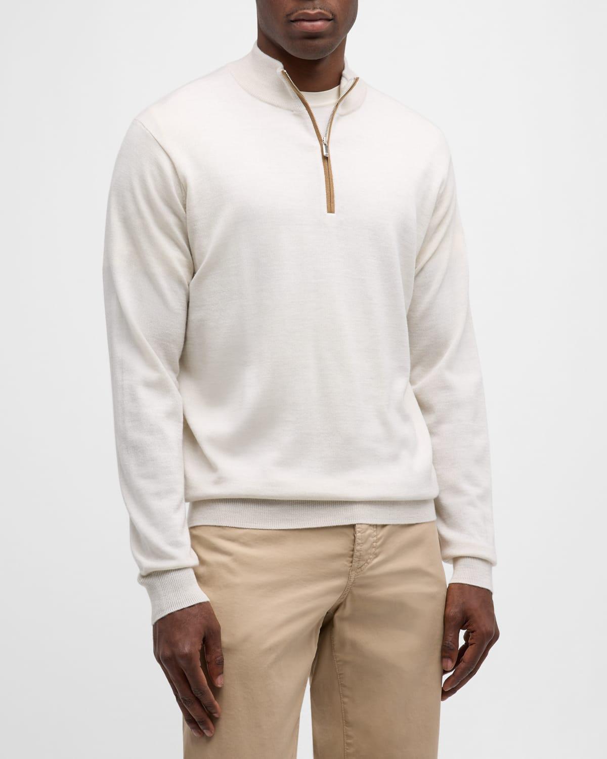 Men's Autumn Crest Suede-Trim Quarter-Zip Sweater Product Image