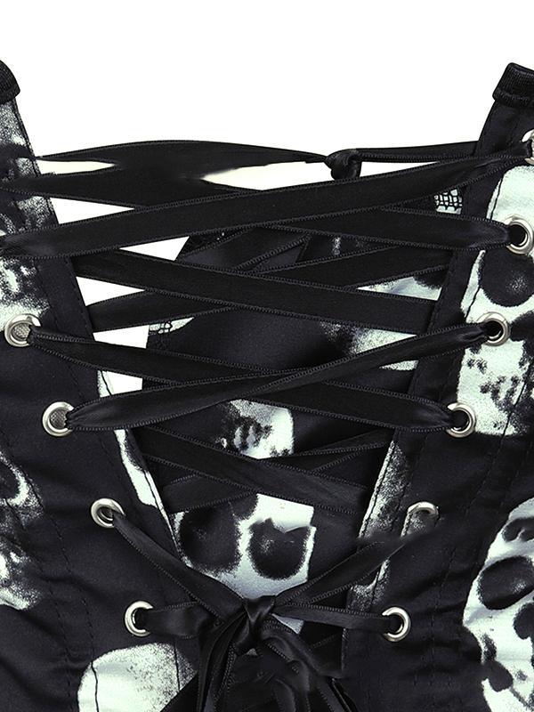 Skull Print Body Sculpting Corset Top Product Image