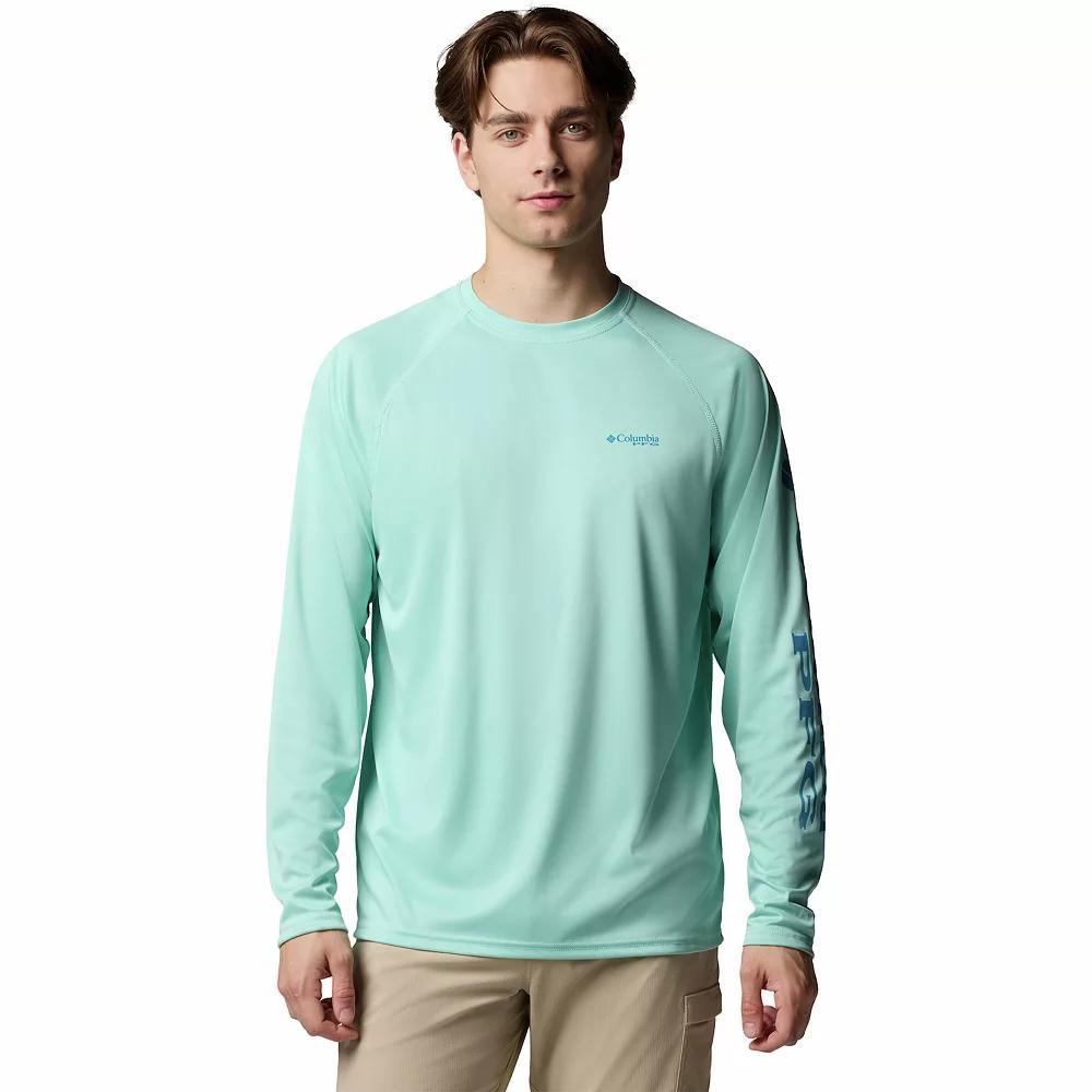 Men's Columbia PFG UPF 50 Terminal Tackle™ Heather Long Sleeve Shirt, Size: XL, Spray Grey Product Image