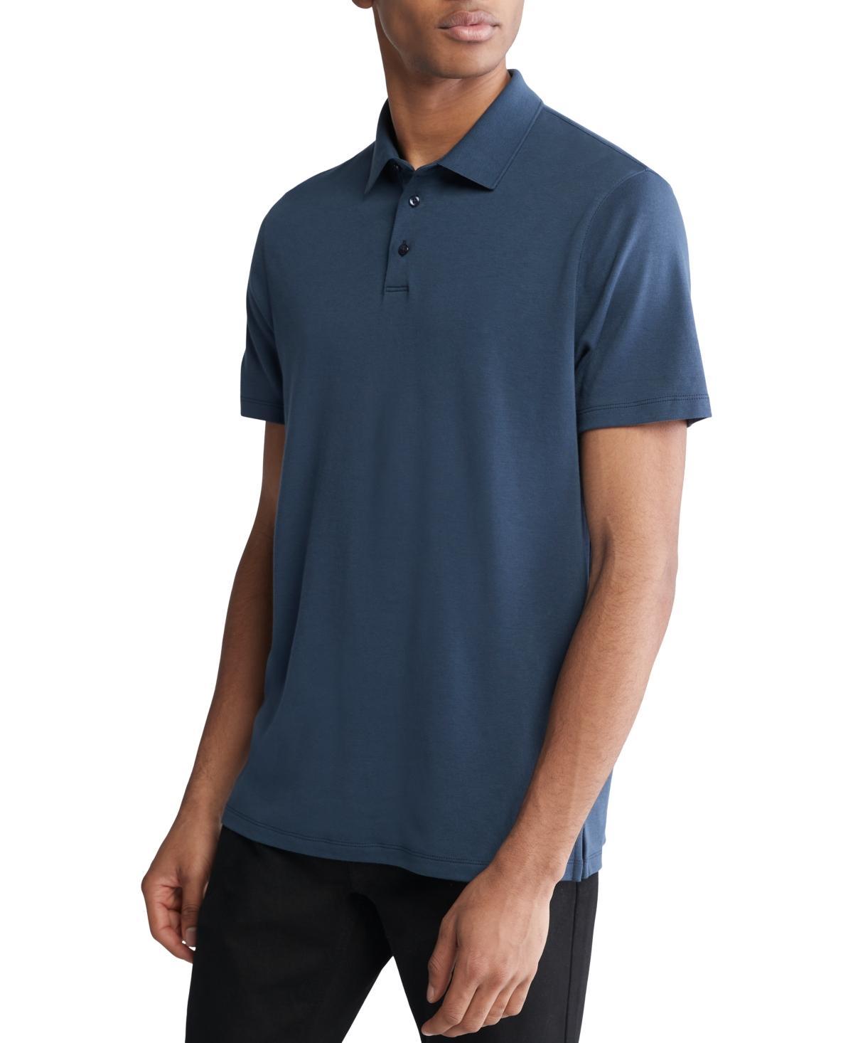 Calvin Klein Mens Supima Cotton Classic Polo Shirt - Blue - M Product Image