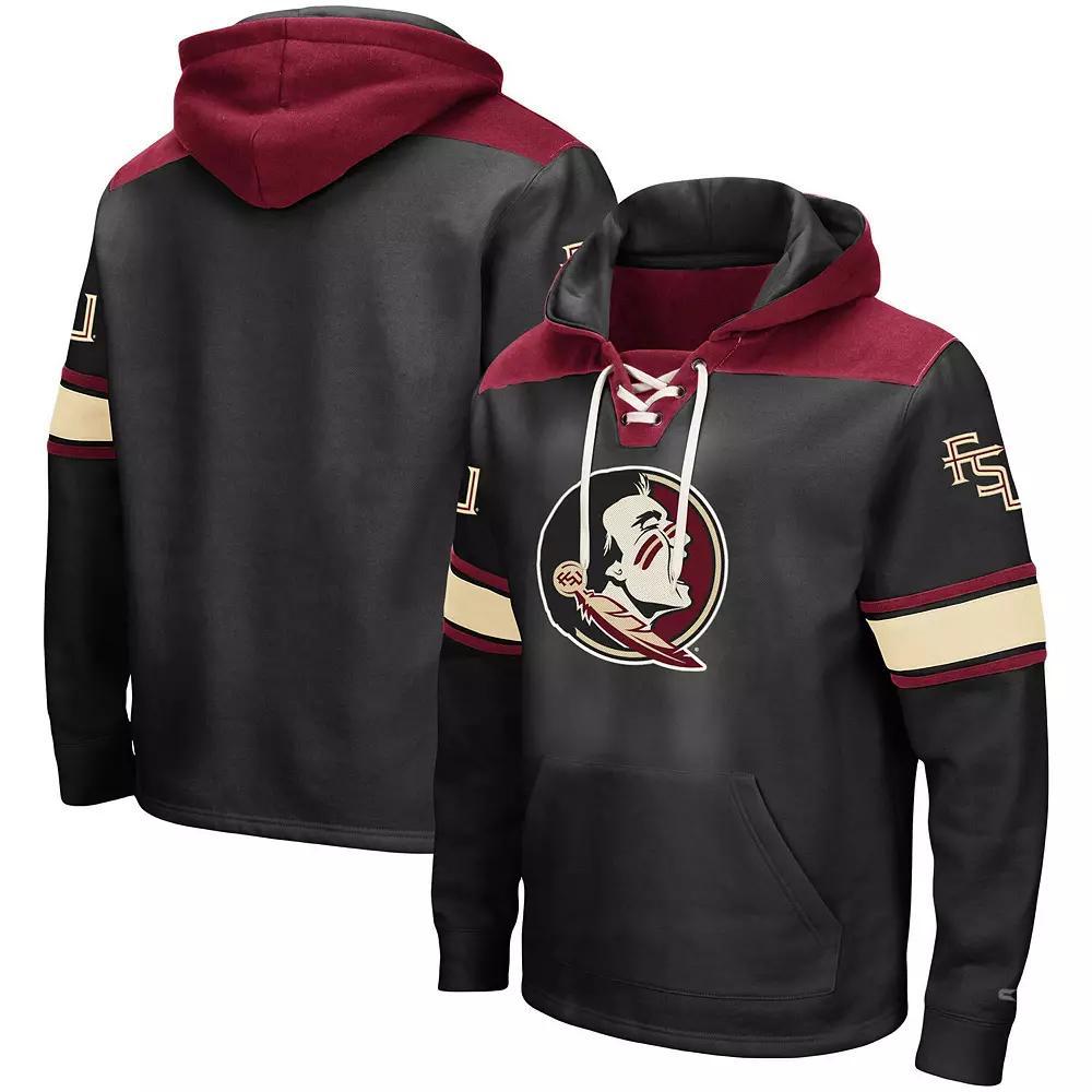 Men's Colosseum Black Florida State Seminoles 2.0 Lace-Up Logo Pullover Hoodie,  Product Image
