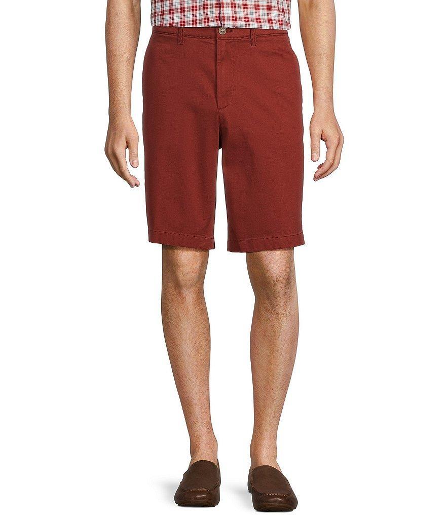 Roundtree & Yorke Casuals Classic Fit Flat Front Washed 11#double; Chino Shorts Product Image