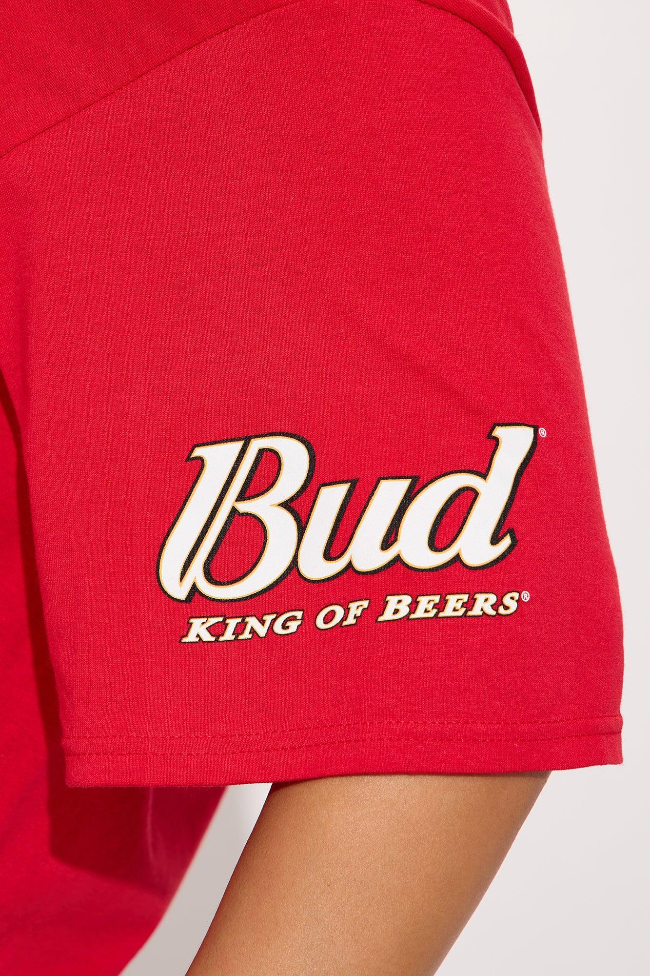 Budweiser King Of Beers Oversized Tee - Red Female Product Image