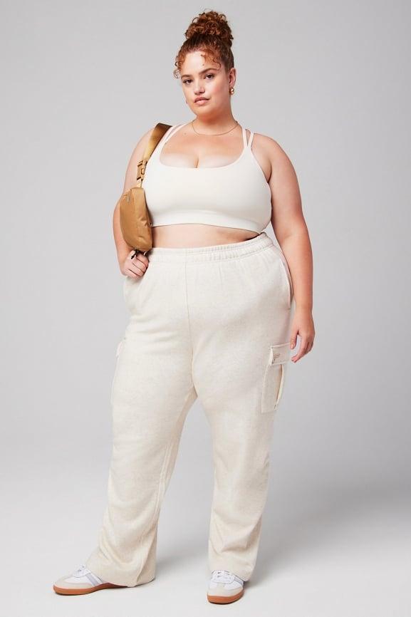 Cozy Fleece Wide Leg Cargo Sweatpant Product Image