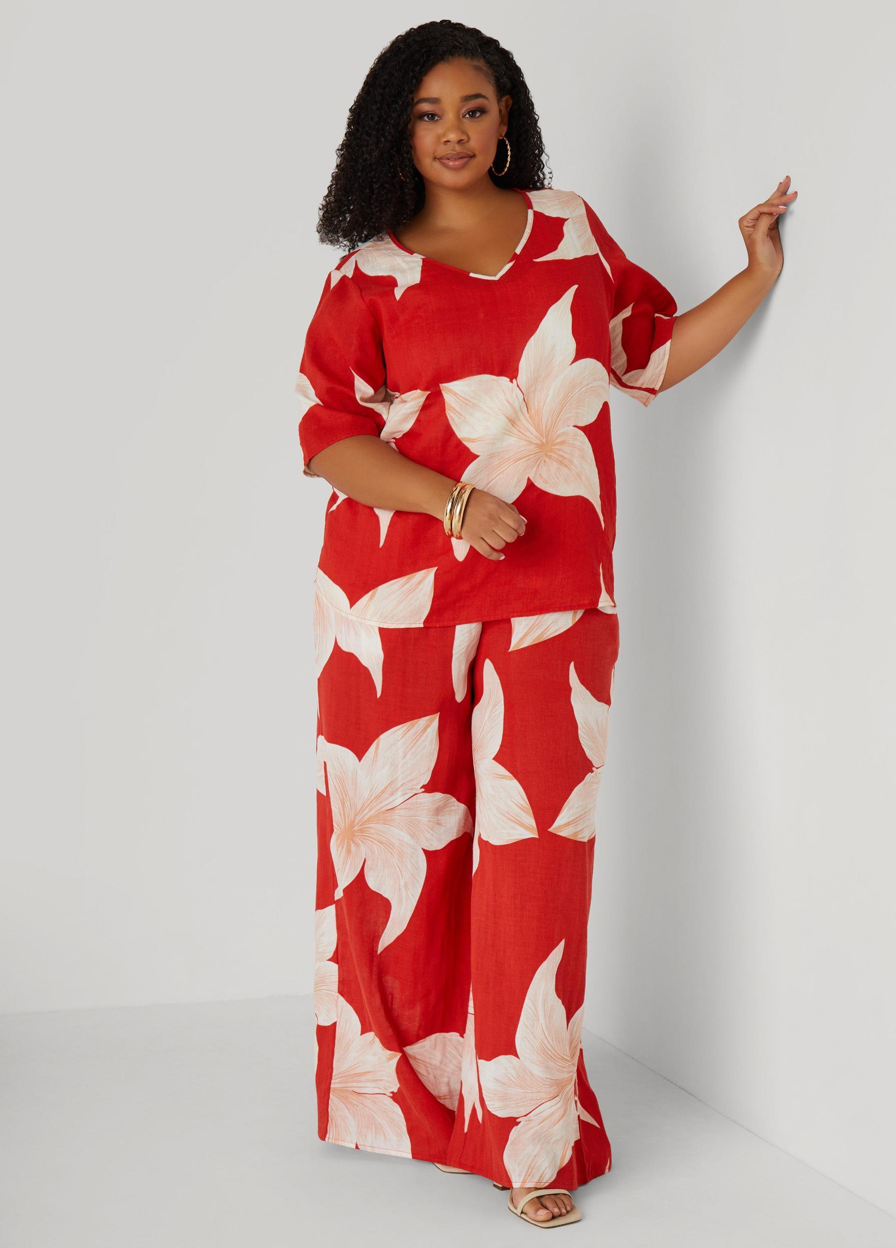 Floral Print Cotton Gauze Pants Product Image