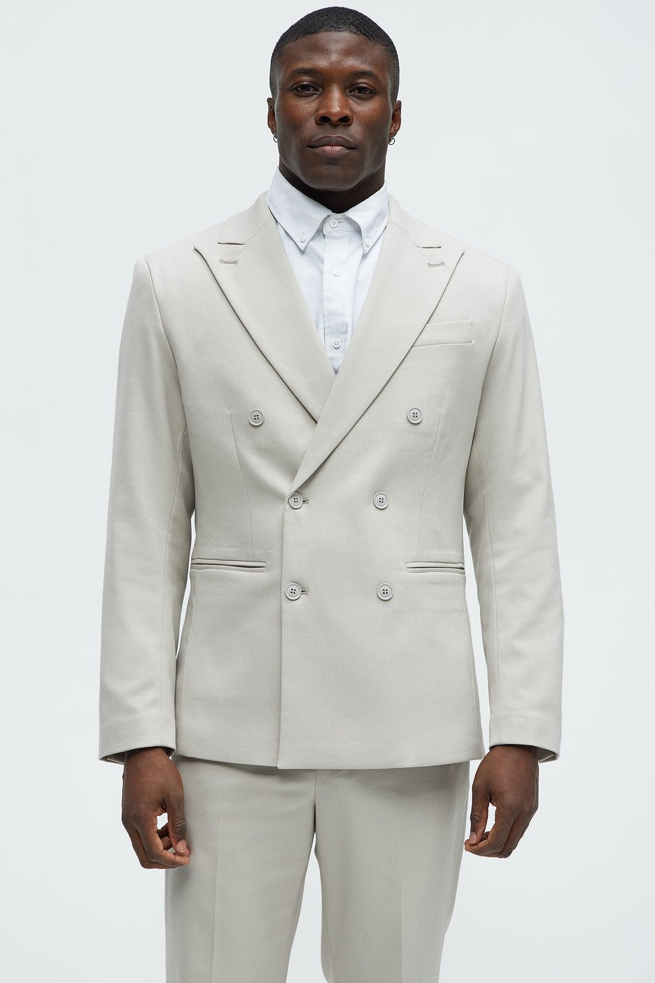 High Peak Lapel Suit Blazer - Taupe Product Image