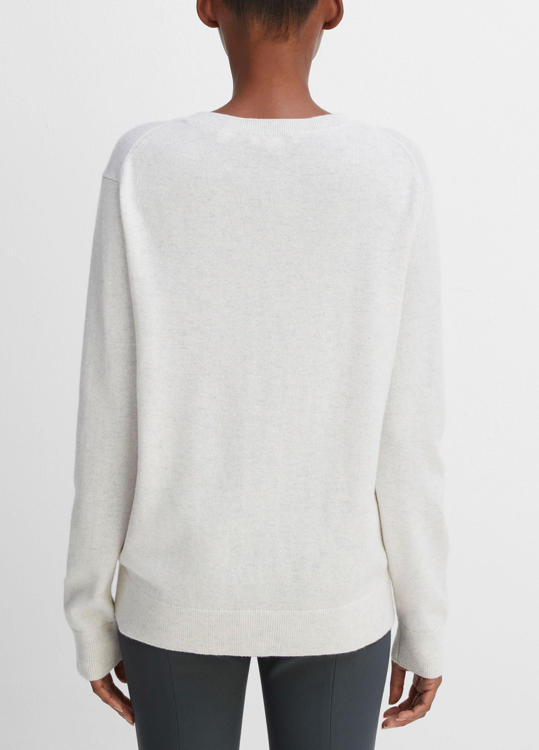 Womens Cashmere Weekend V-Neck Sweater, Heather Steel, Size XL Vince Product Image