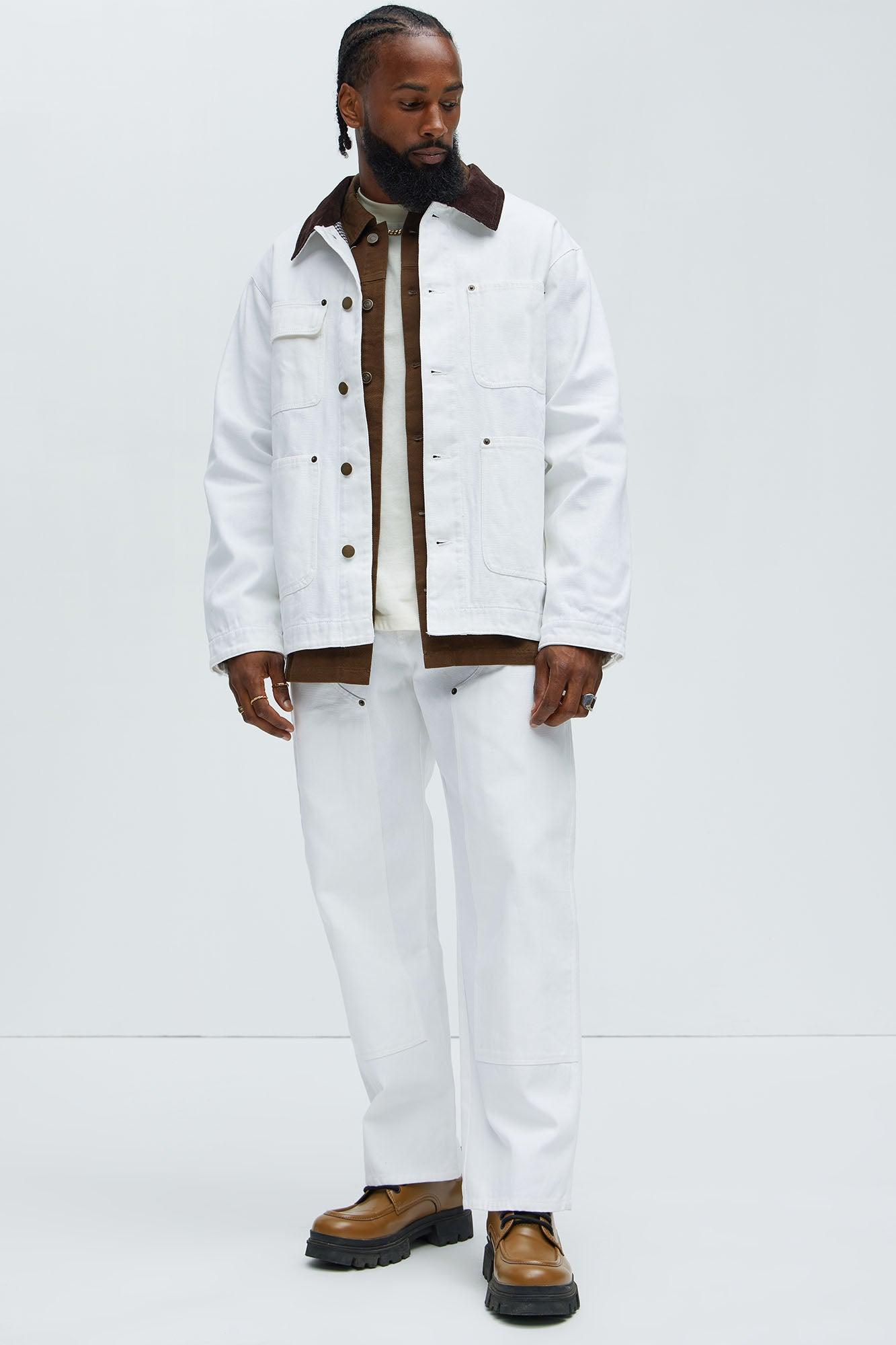 Alexander Utility Canvas Chore Jacket - White Product Image