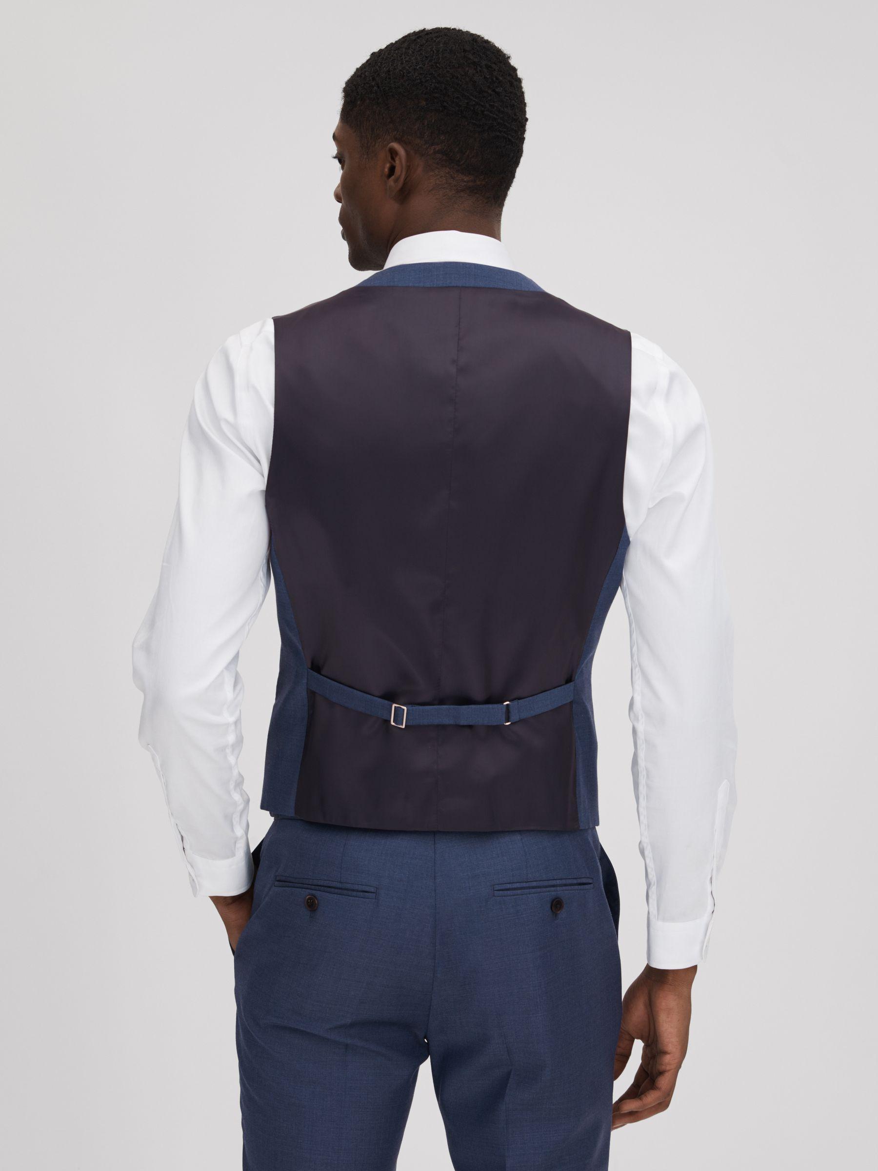 Slim Fit Wool Waistcoat in Bright Blue Product Image