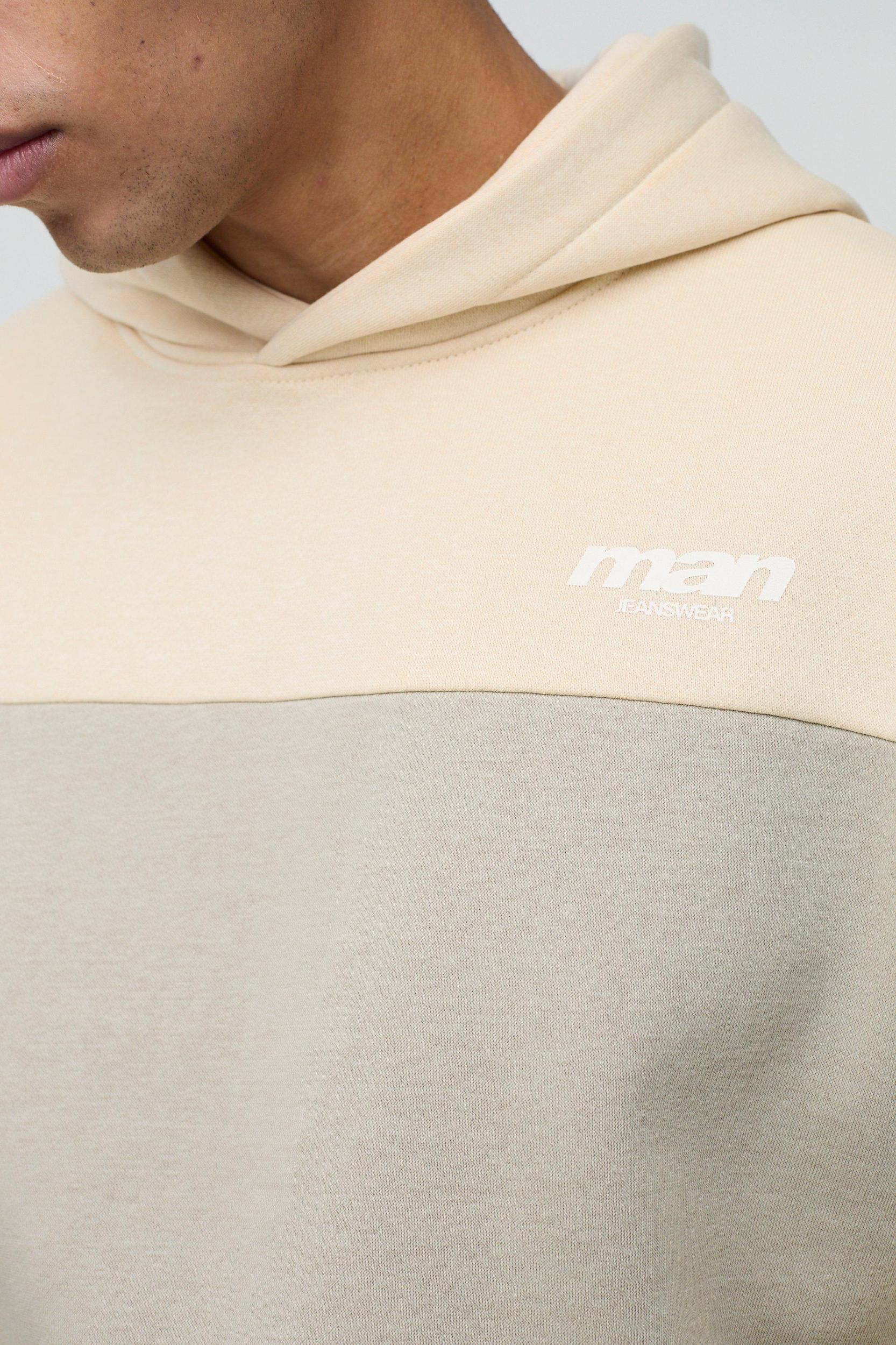 Regular Fit Man Colour Block Hoodie | boohooMAN USA Product Image