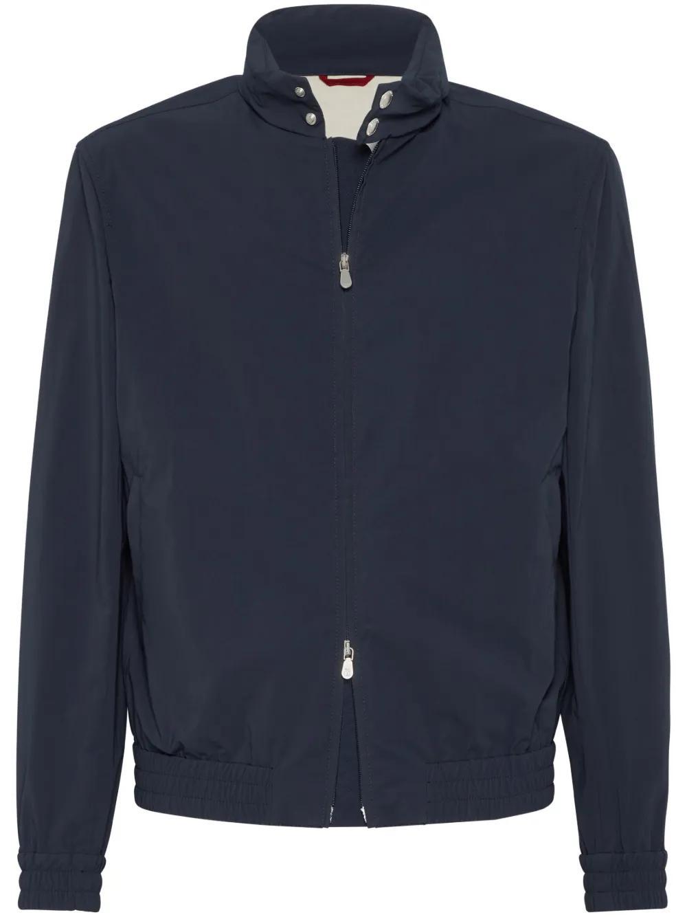 BRUNELLO CUCINELLI Water-resistant Bomber Jacket In Navy Blue Product Image