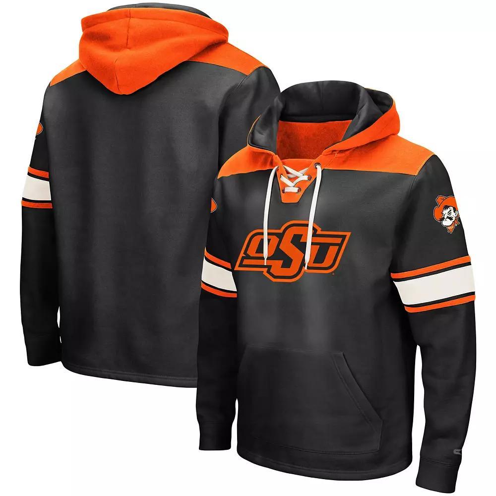 Men's Colosseum Black Oklahoma State Cowboys 2.0 Lace-Up Logo Pullover Hoodie, Size: XL Product Image