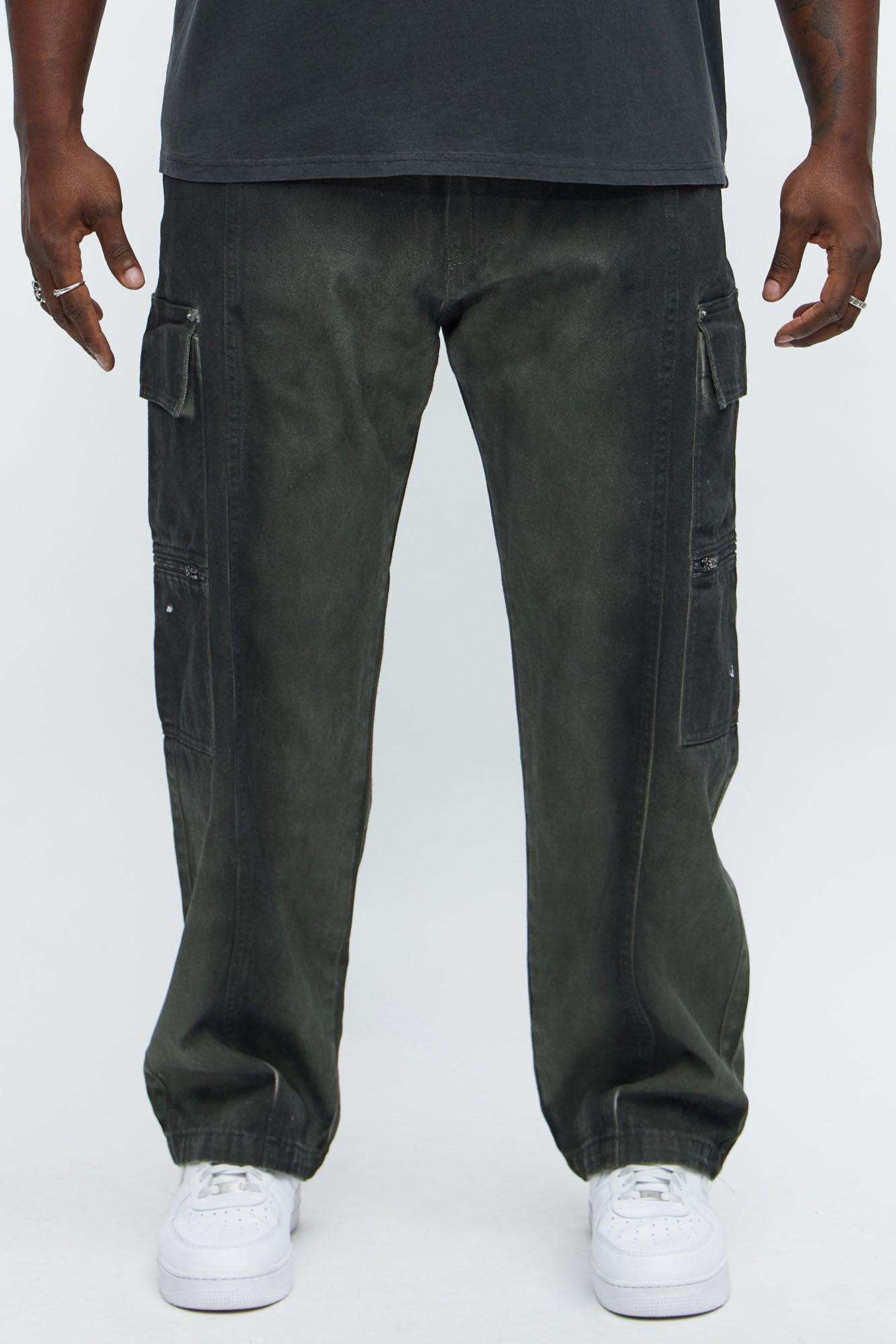 Relaxed Straight Stop Playing Games Jeans - Olive Male Product Image