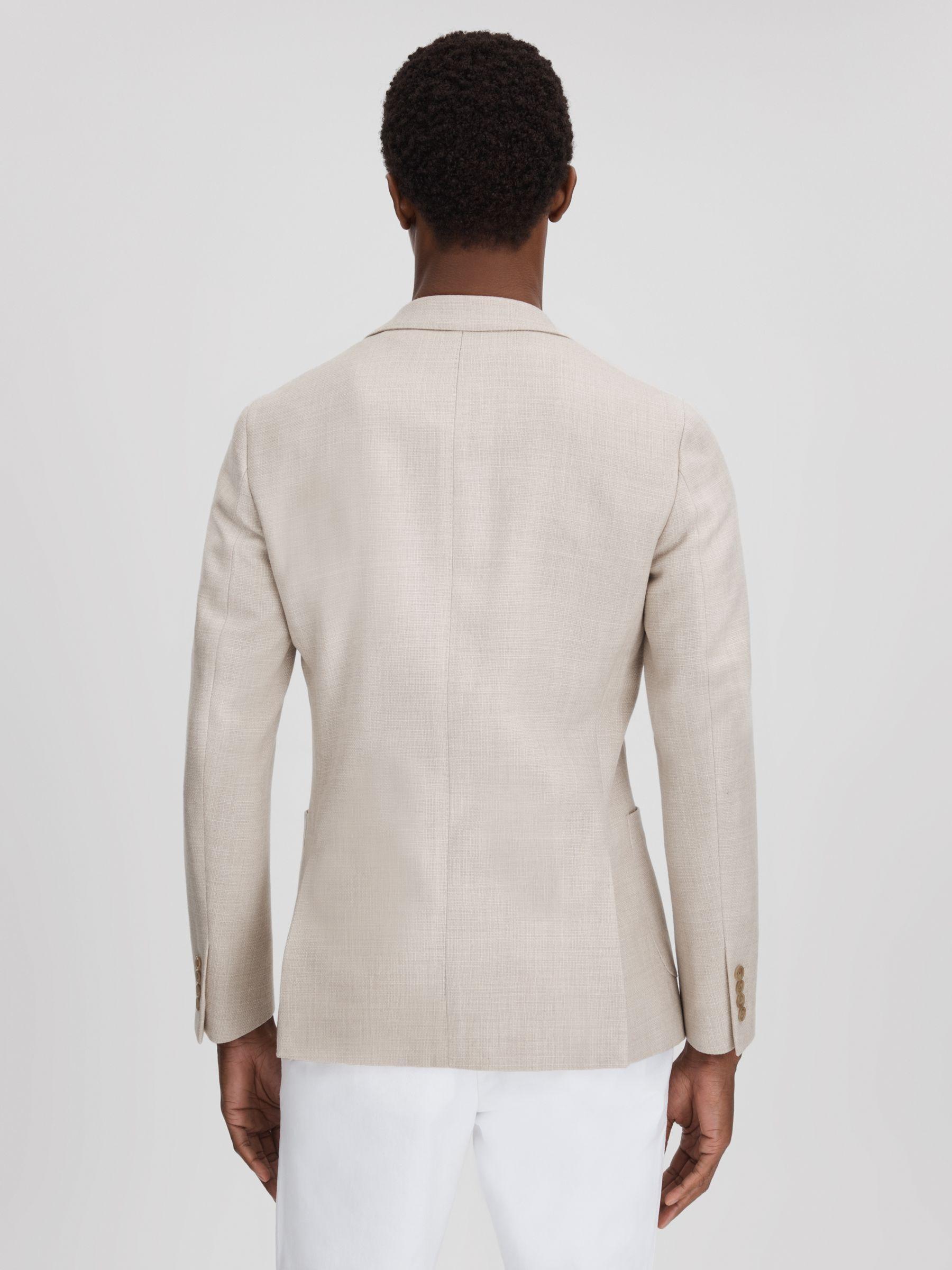 Attire Stone Slim Fit Textured Wool Blend Single Breasted Blazer Product Image