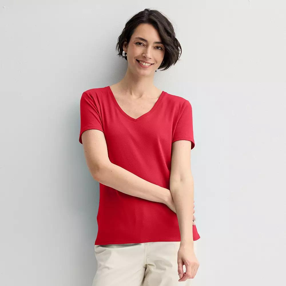 Women's Croft & Barrow® Essential V-Neck Tee,  Product Image