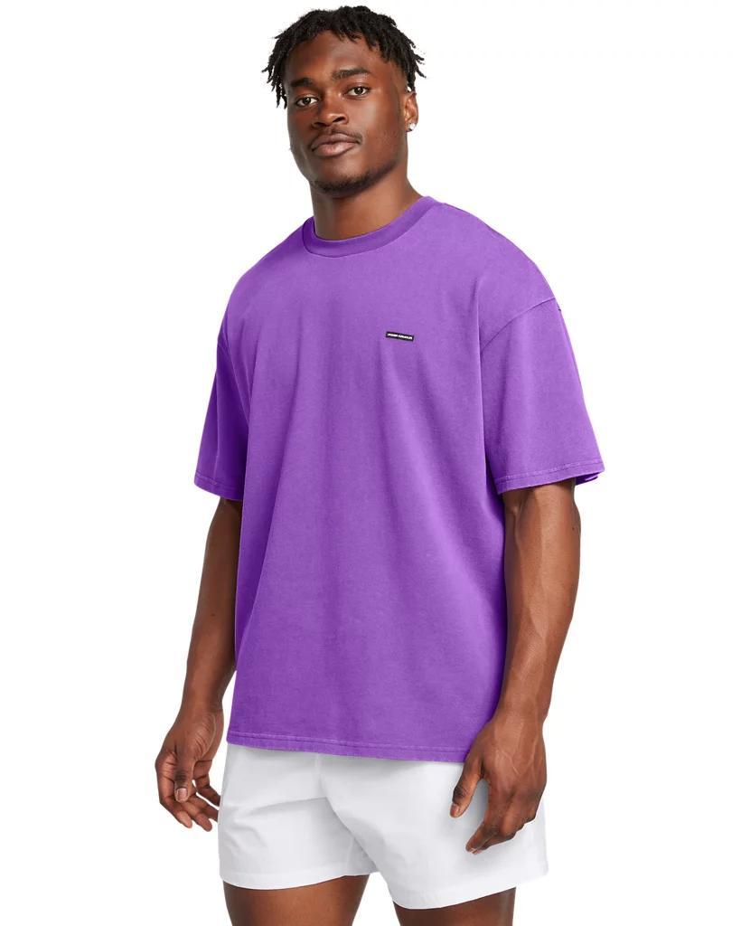 Men's UA Heavyweight Oversized Logo Wash Short Sleeve Product Image