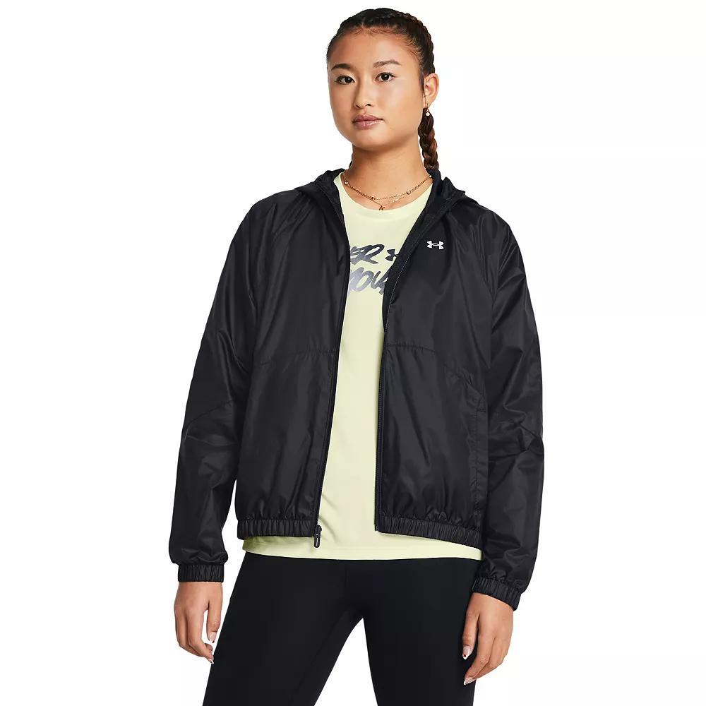 Women's Under Armour Rival Full-Zip Windbreaker Jacket, Size: Small, Black Product Image