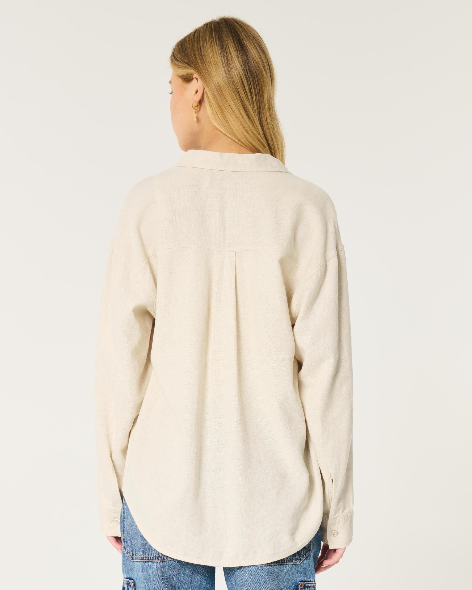 Oversized Linen-Blend Shirt Product Image