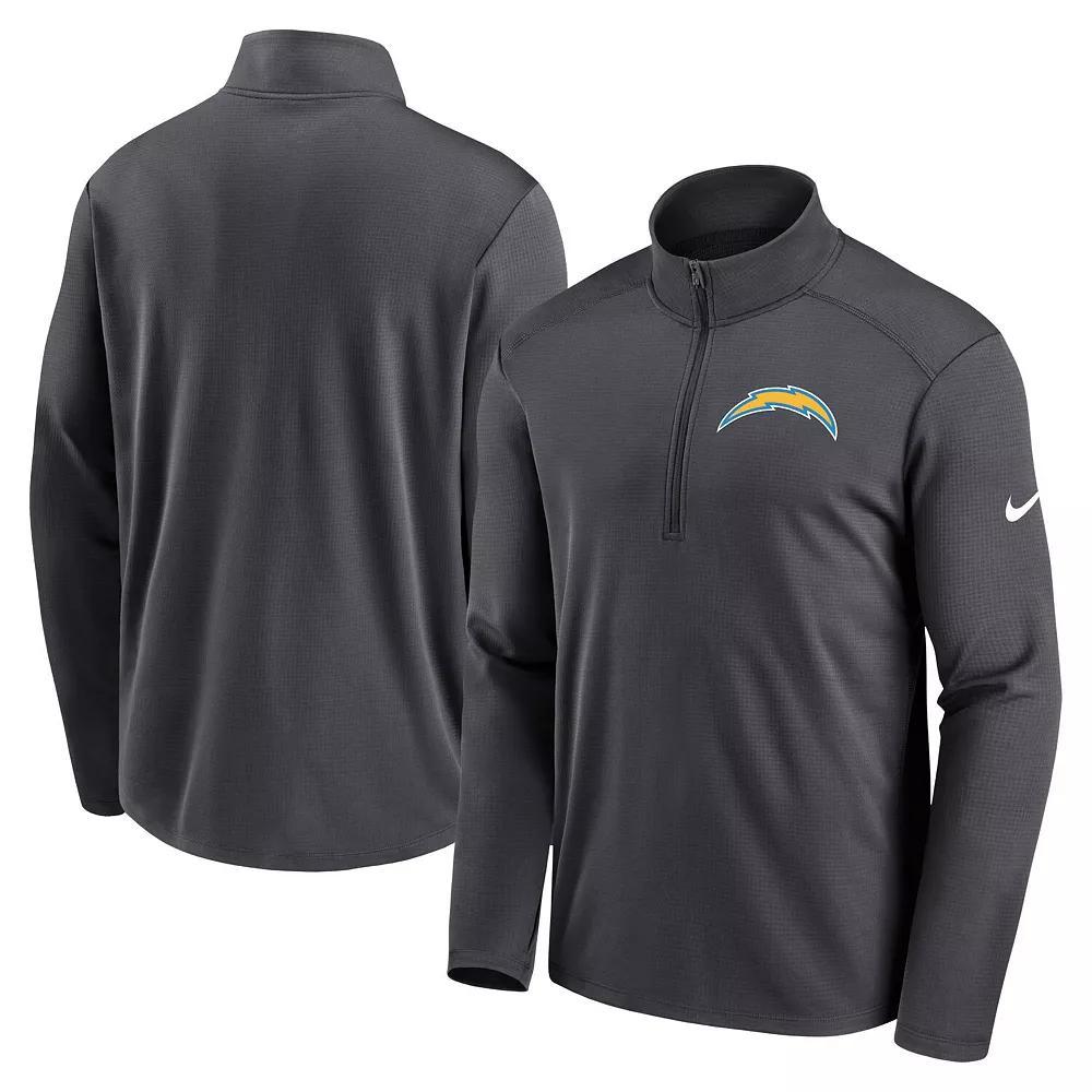 Mens Nike Anthracite Los Angeles Chargers Logo Pacer Performance Half-Zip Jacket Product Image