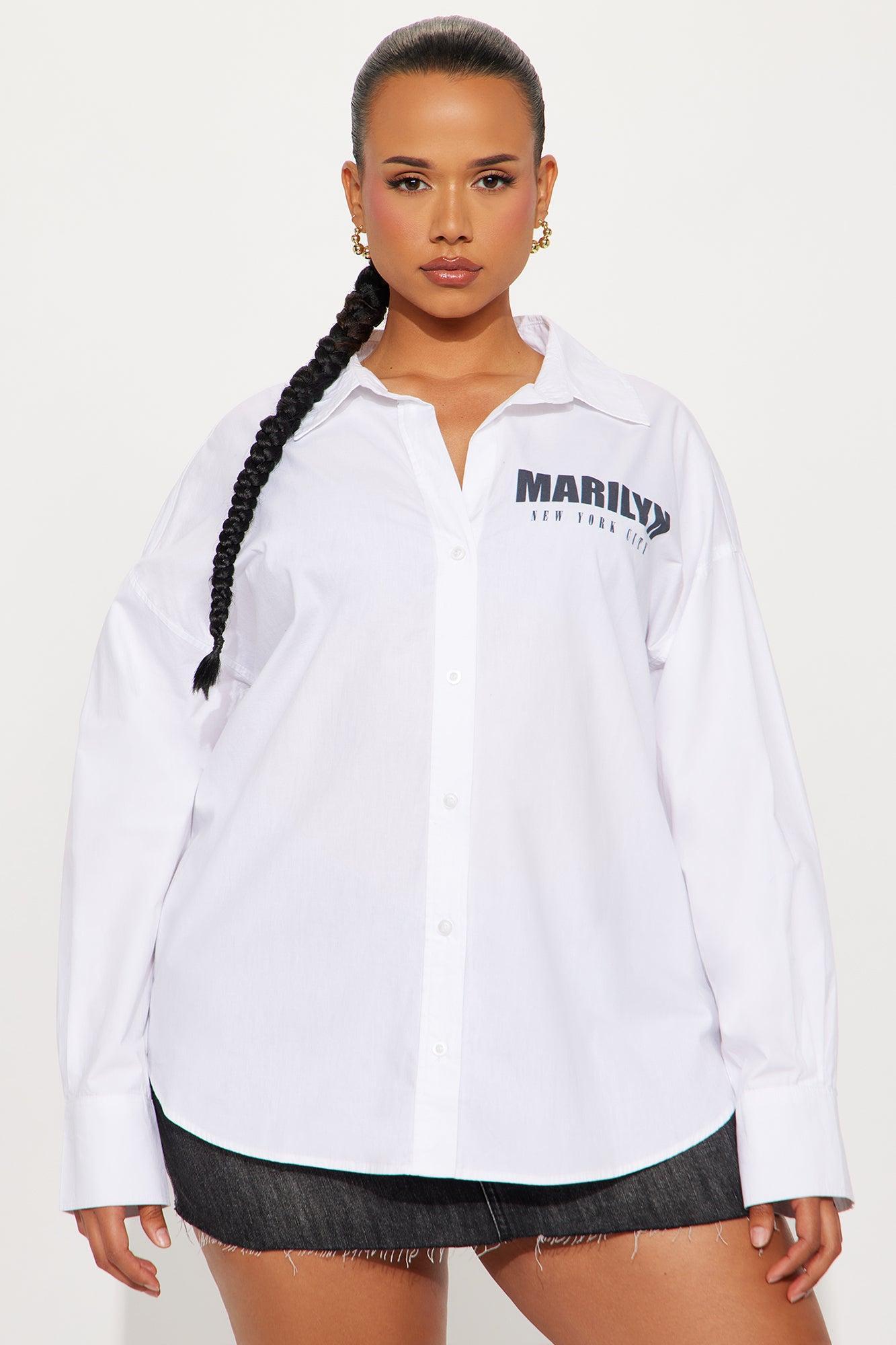 Marilyn Monroe Poplin Top - White Female Product Image