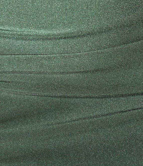 Honey and Rosie High Neck Criss Cross Back Shirred Gown Product Image