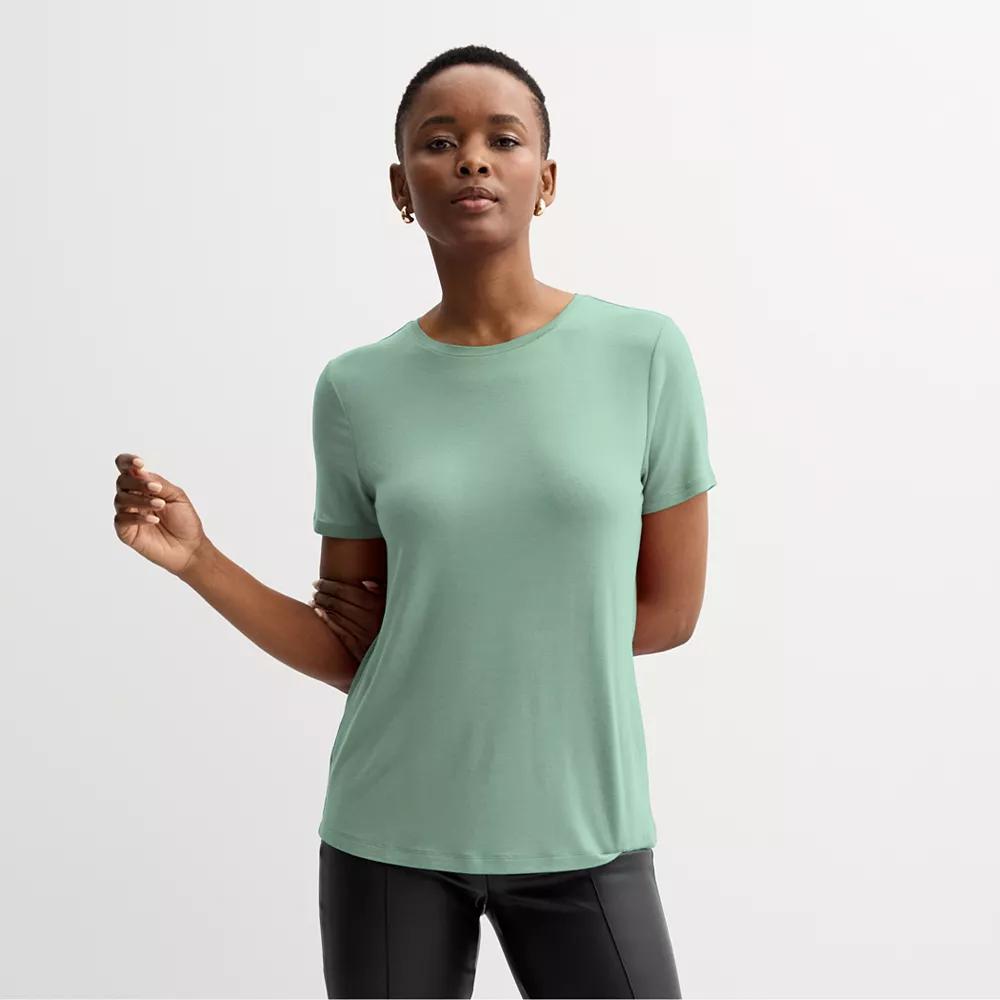 Petite Nine West Essential Crewneck Tee, Women's,  Product Image
