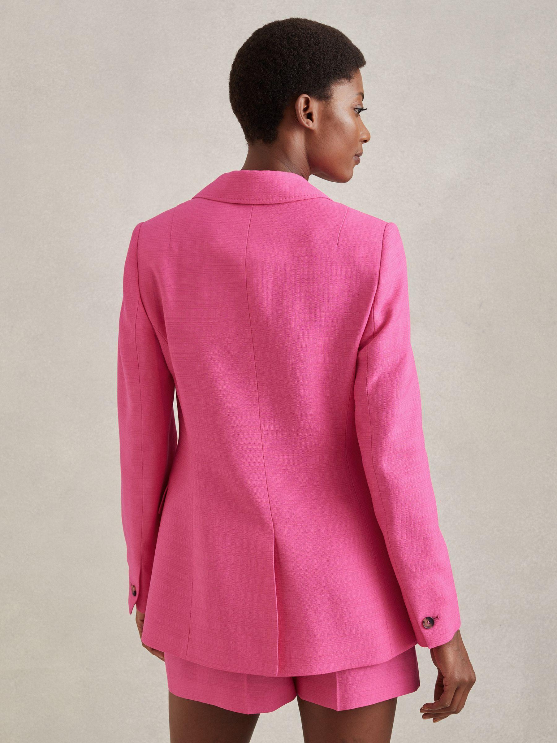 Tailored Textured Single Breasted Suit: Blazer in Pink Product Image