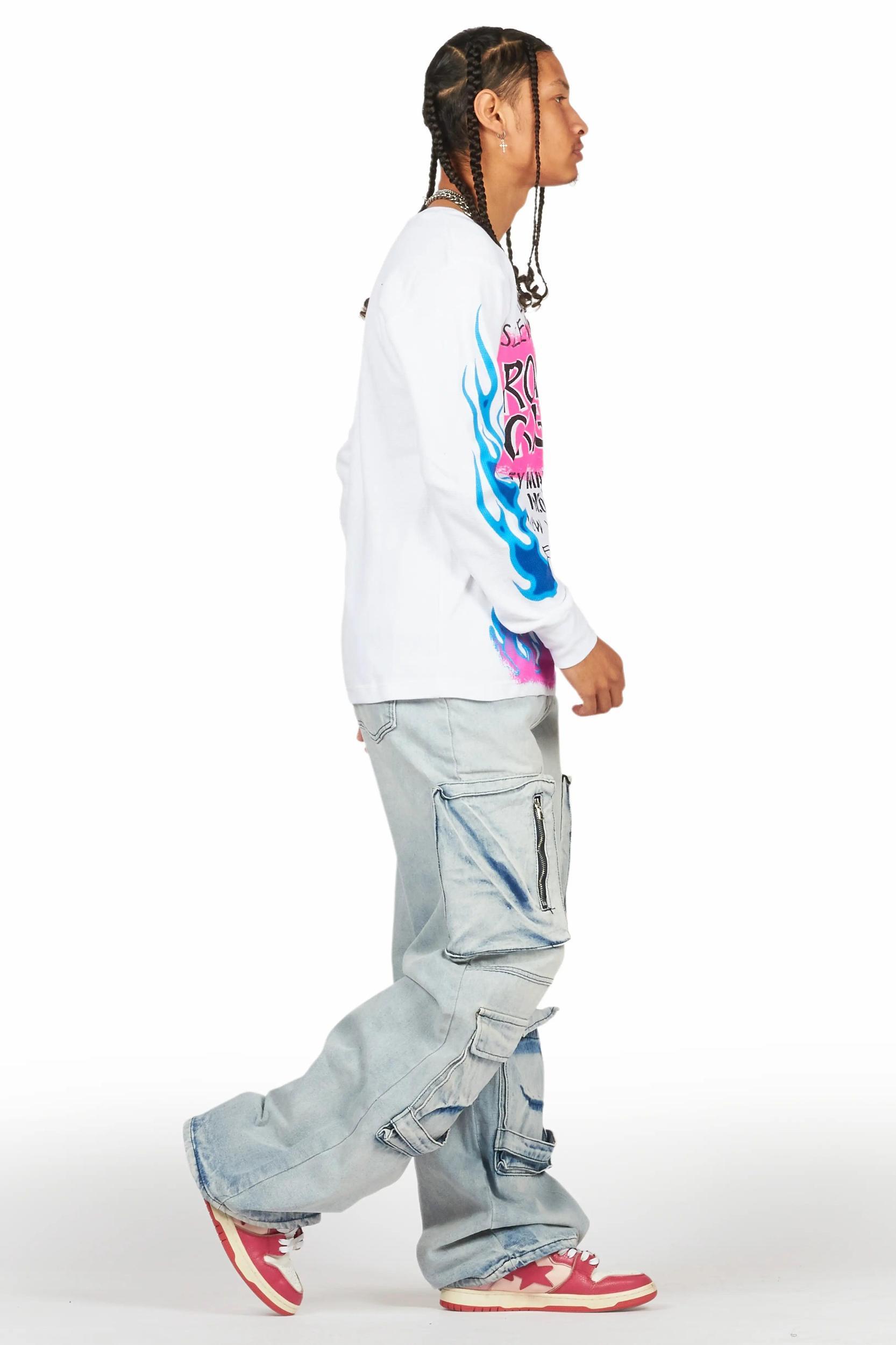 Esben Blue Baggy Fit Jean Male Product Image