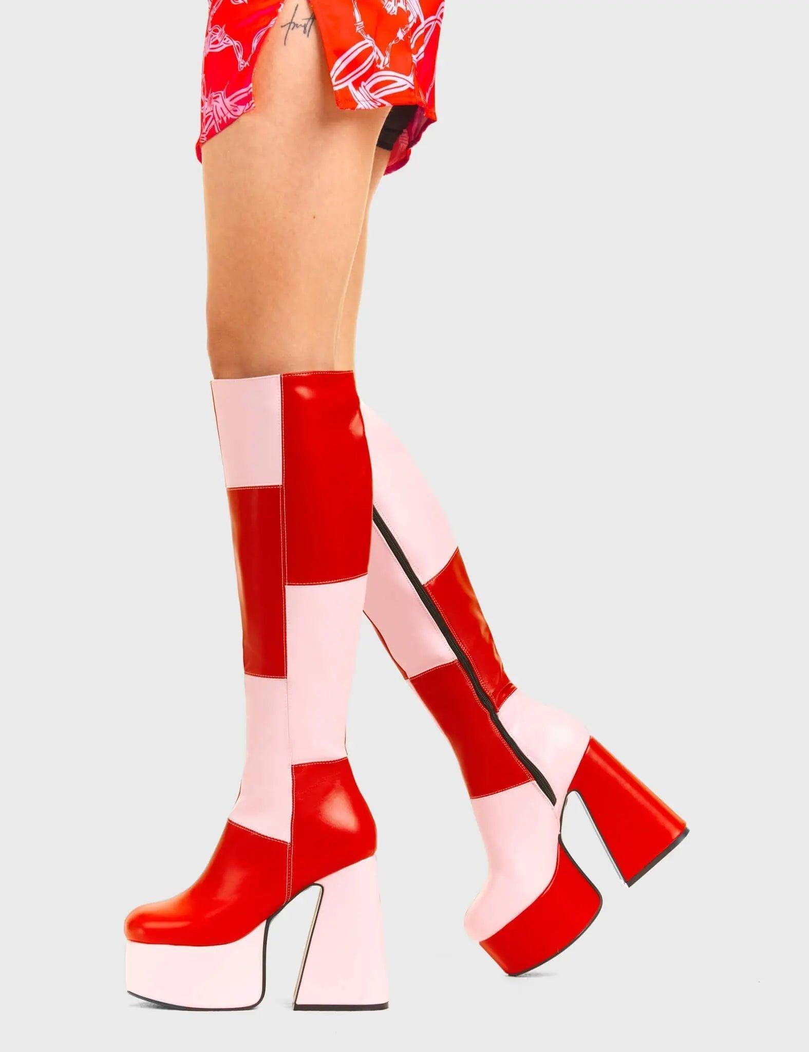 Runway Platform Knee High Boots Product Image