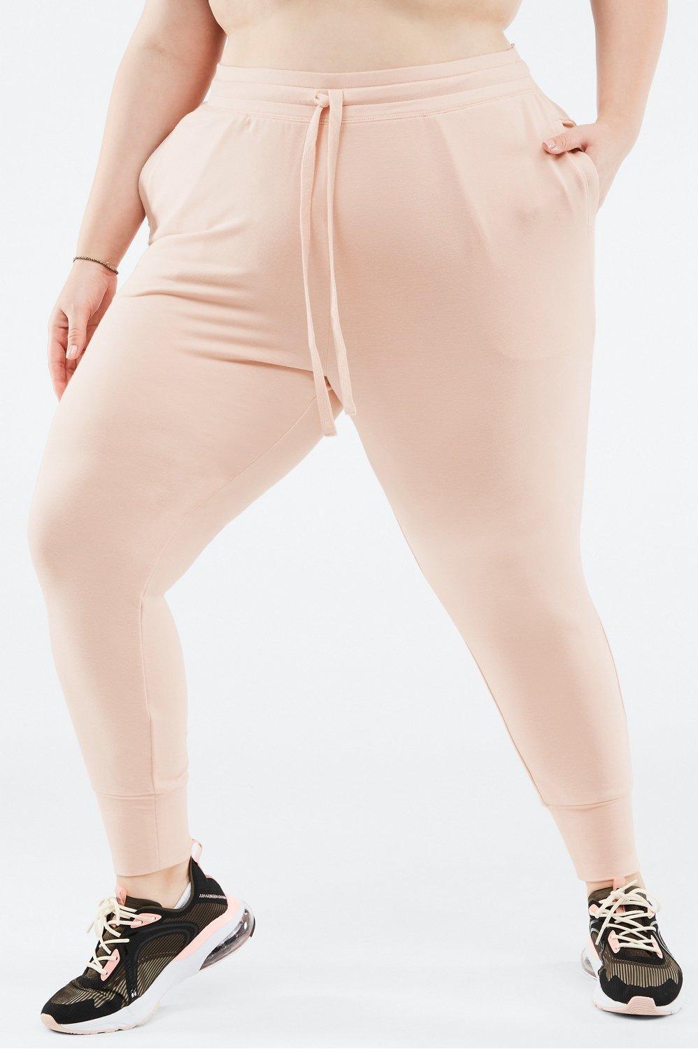 Fabletics Luxe Terry Jogger Womens pink plus Size 2X Product Image