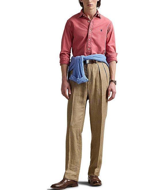 Polo Ralph Lauren Solid Garment-Dye Oxford Classic Fit Long Sleeve Woven Shirt Product Image