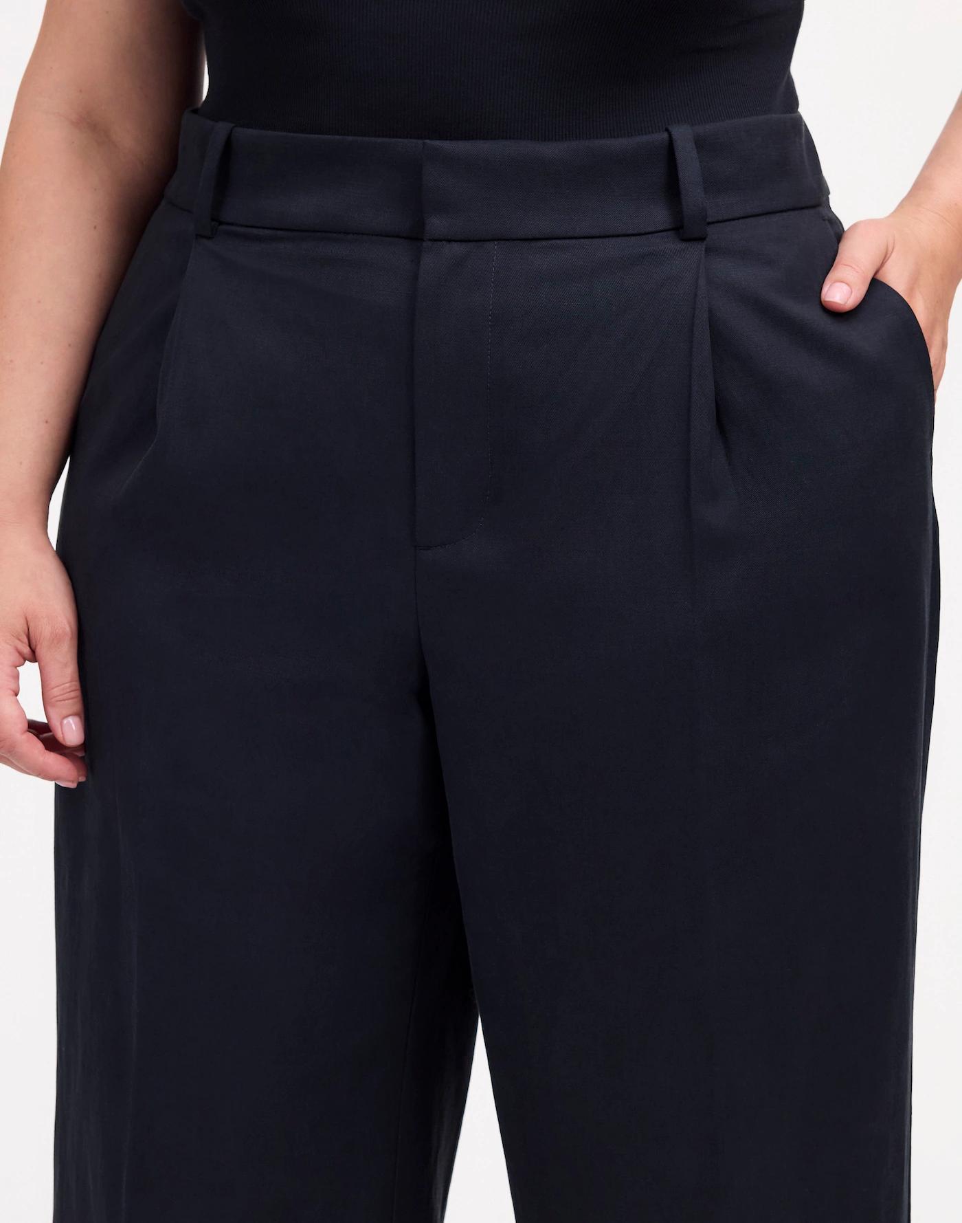 Plus Slouchy Straight Pants in Drapey Twill Product Image