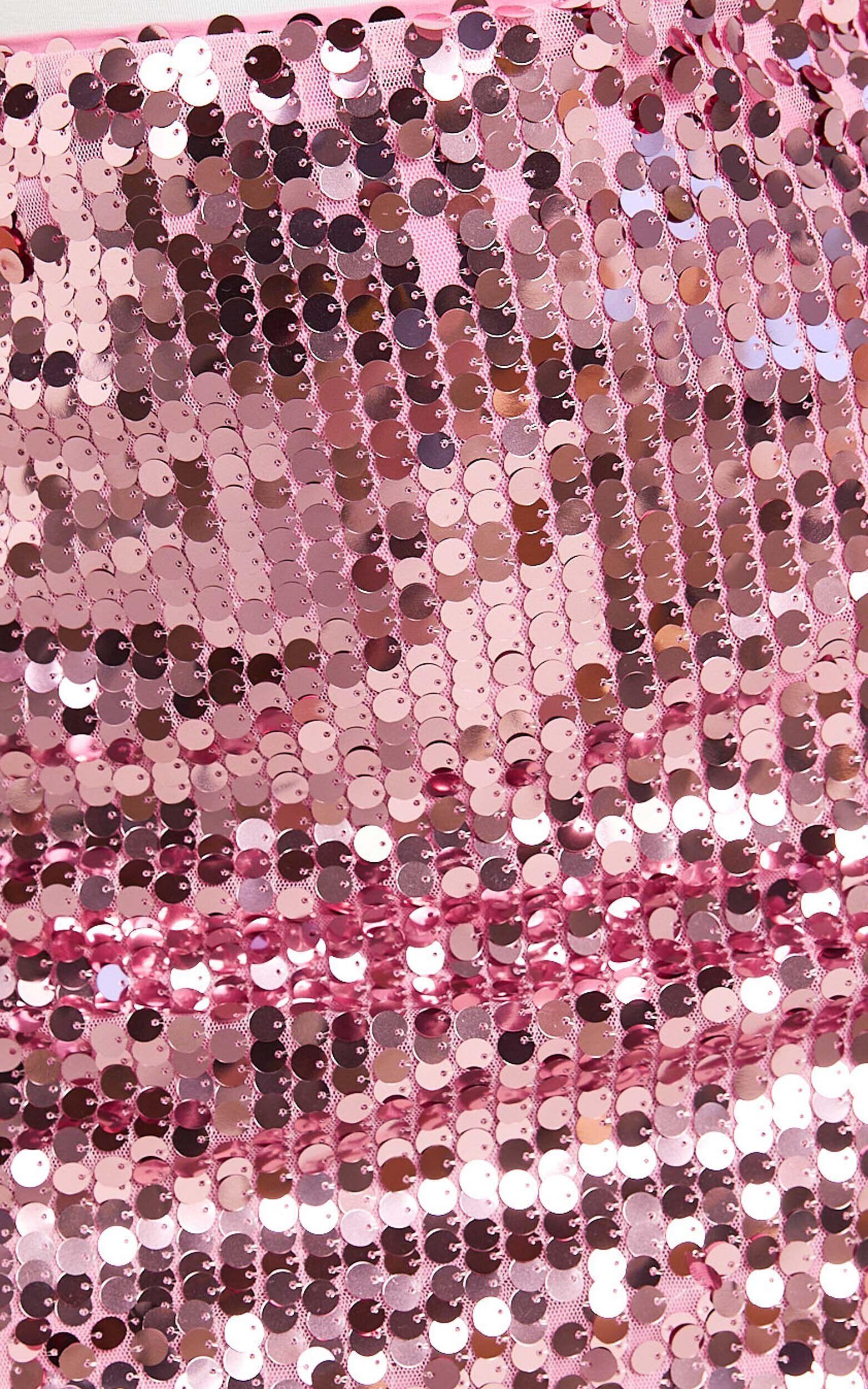 Ursula Mini Skirt - High Waist Disc Sequin Mini Skirt in Pink Product Image