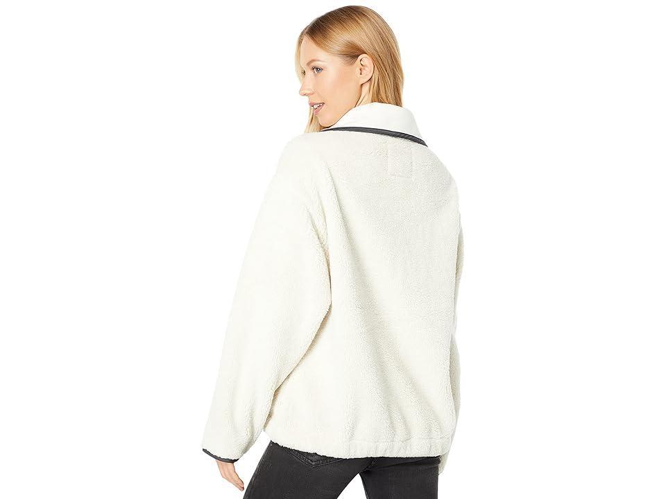 Dylan by True Grit Shearling Pocket 1/2 Zip Pullover w/ Charcoal Trim (Chalk) Women's Clothing Product Image