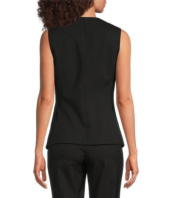 Calvin Klein Pin Stripe Novelty V-Neck Button Front Vest Product Image