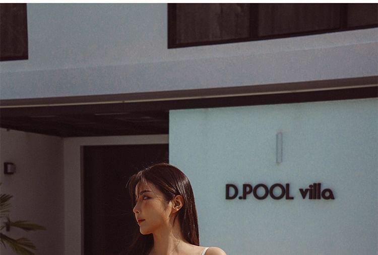 Spaghetti Strap Plain Swimsuit Product Image