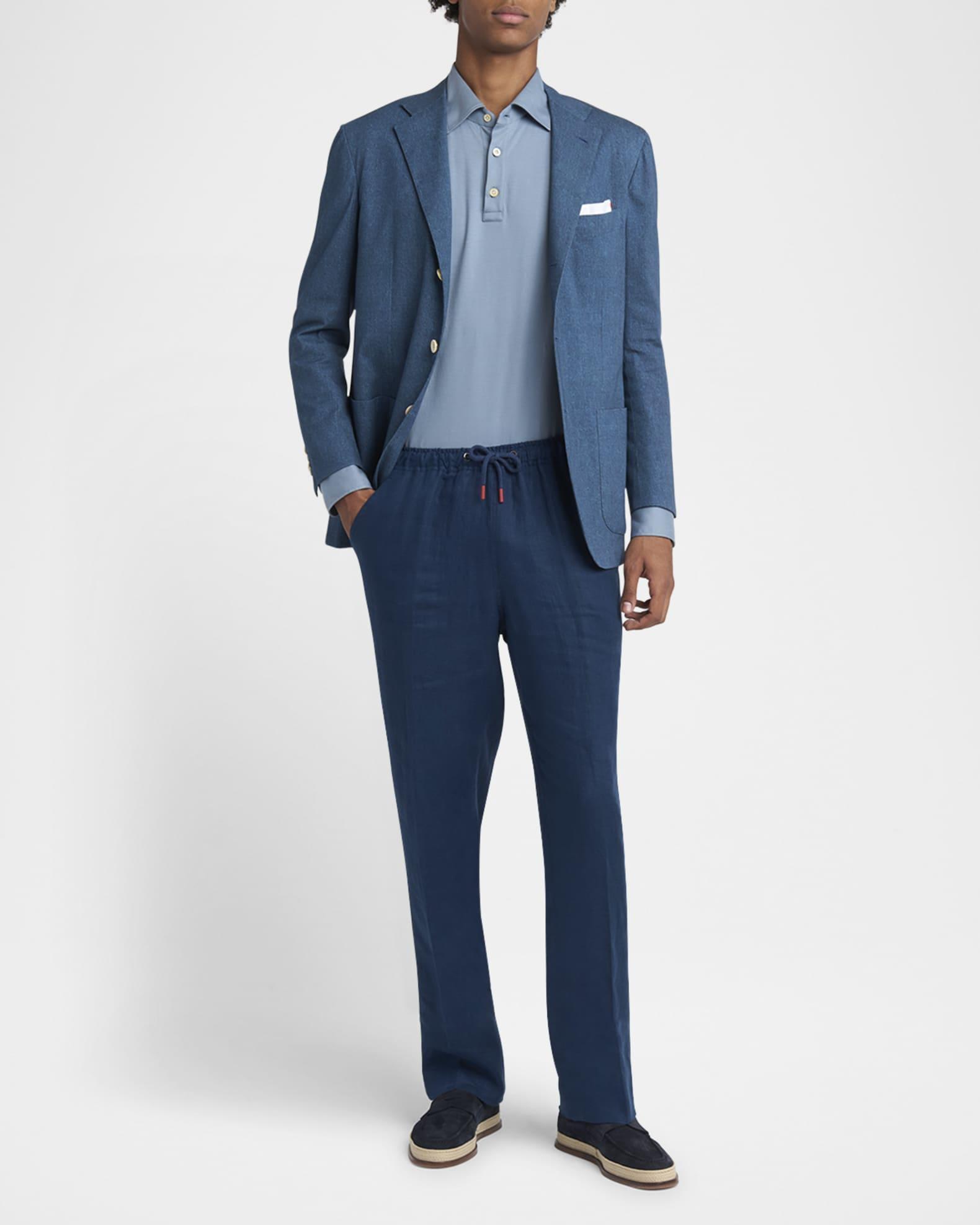 Men's Linen Drawstring Flat-Front Pants Product Image