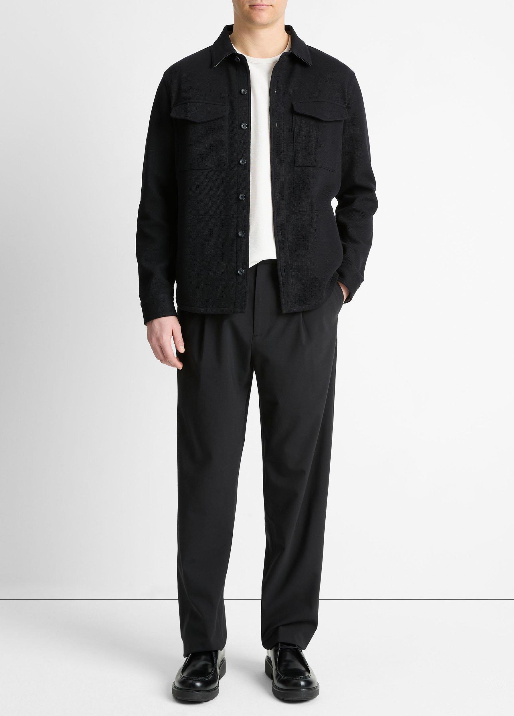 Double-Knit Cotton-Blend Piqué Shirt Jacket Product Image