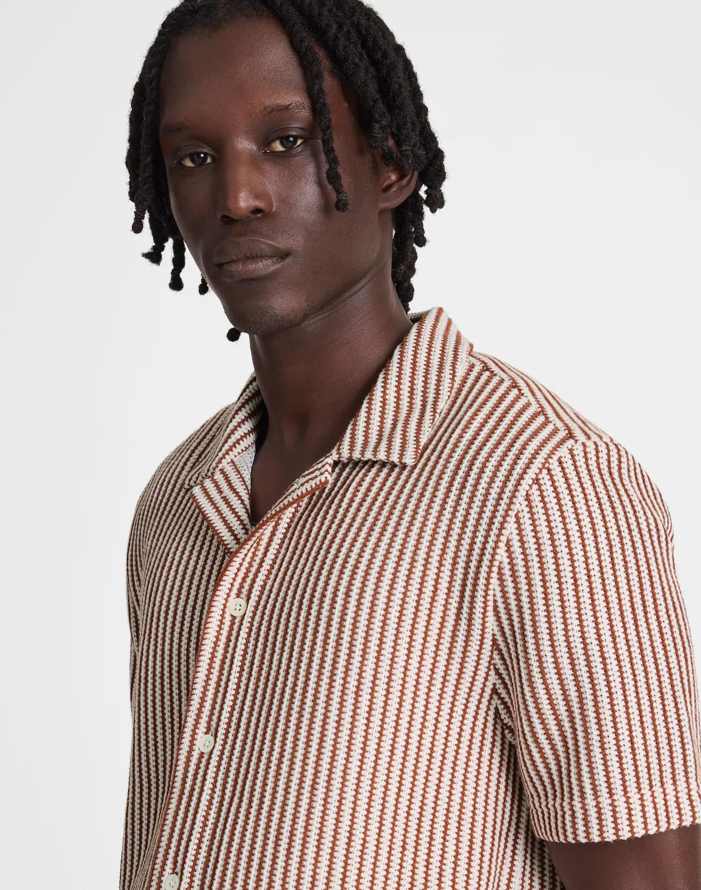 Textured-Knit Short-Sleeve Shirt Product Image