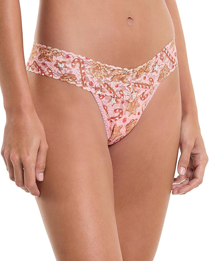 Signature Lace Low Rise Printed Thong Product Image