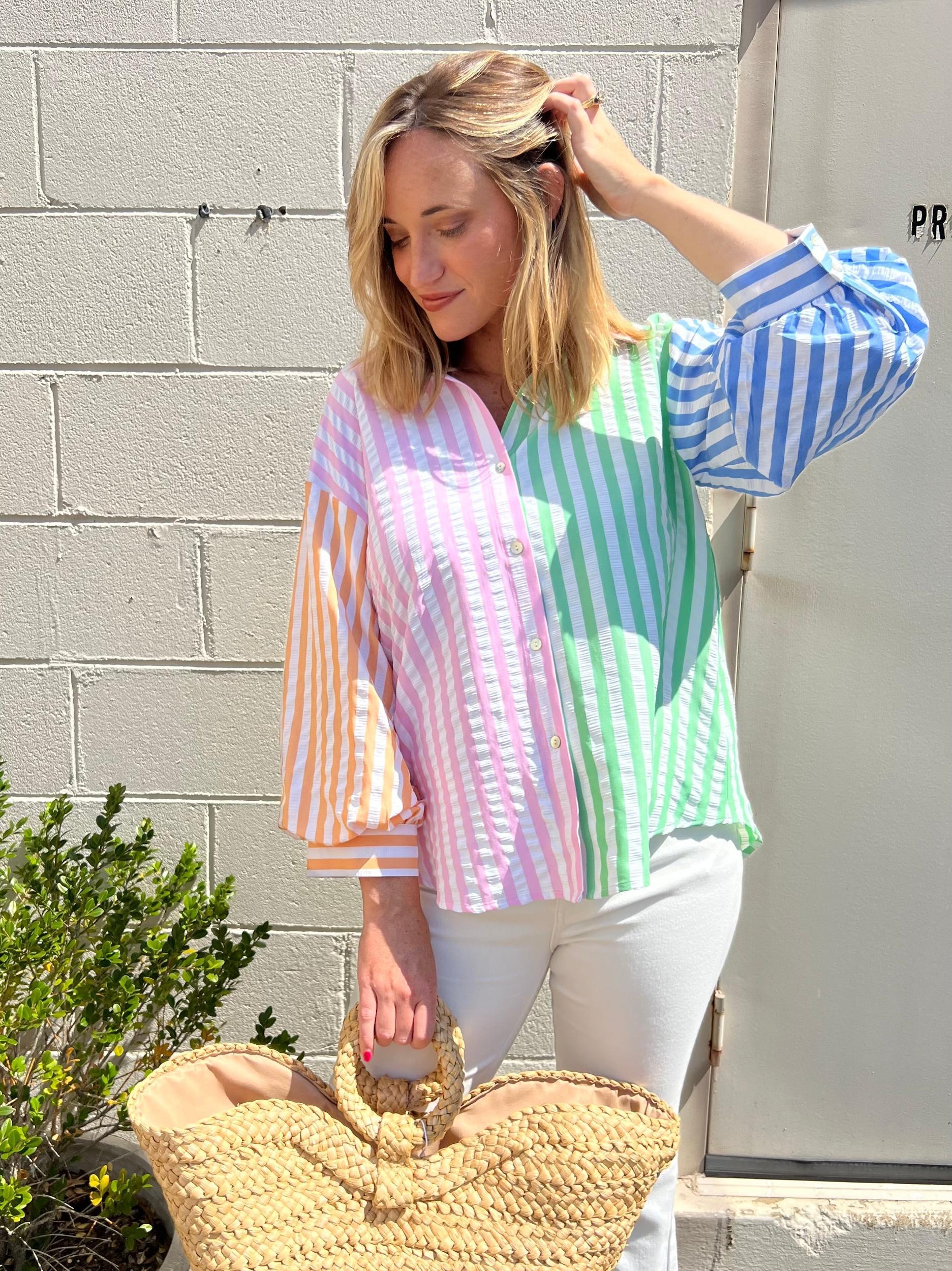 Kelly Striped Color Block Top Product Image