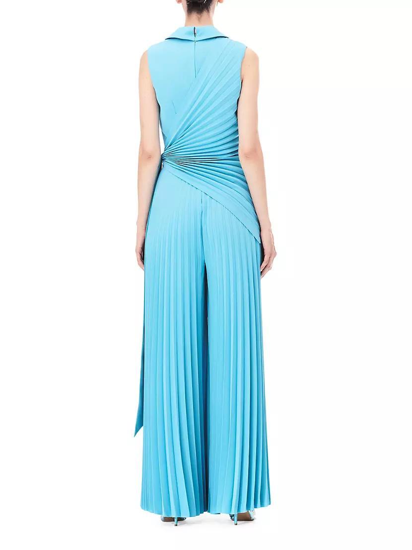 Pleated Crepe Sleeveless Jumpsuit Product Image