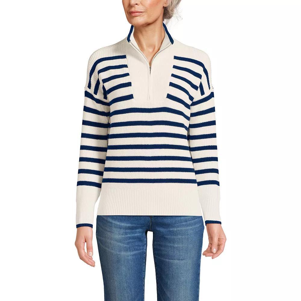 Petite Lands' End Drifter Quarter-Zip Pullover Sweater, Women's,  Product Image