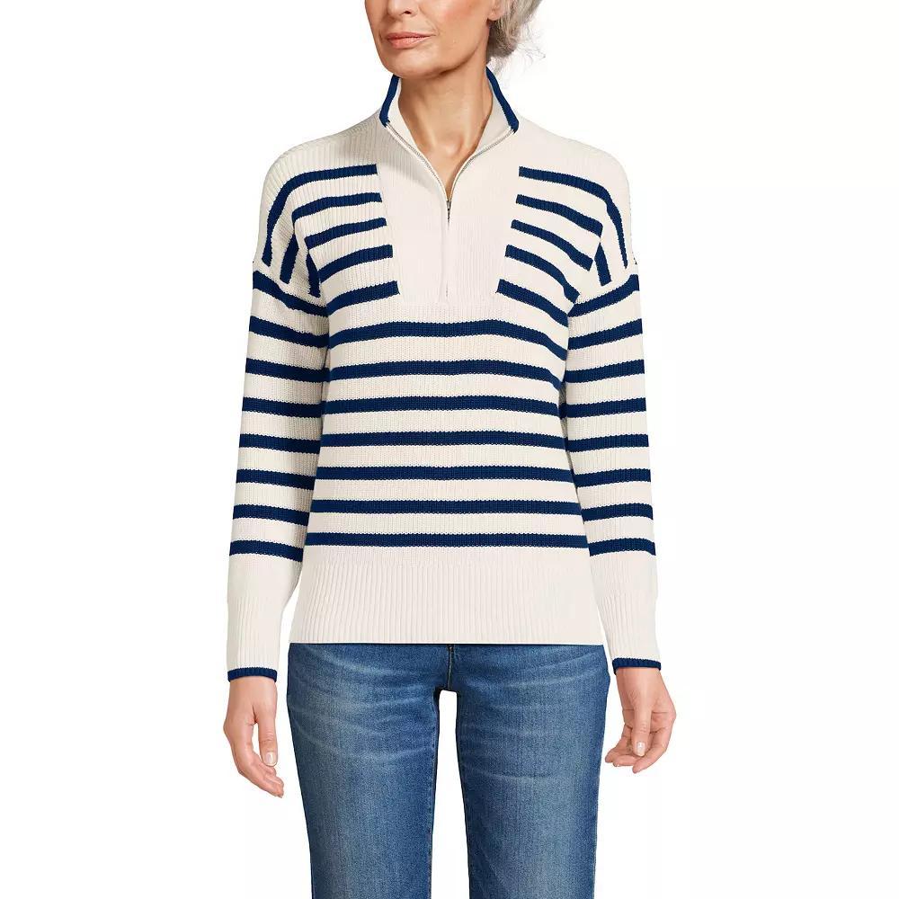 Petite Lands' End Drifter Quarter-Zip Pullover Sweater, Women's,  Product Image