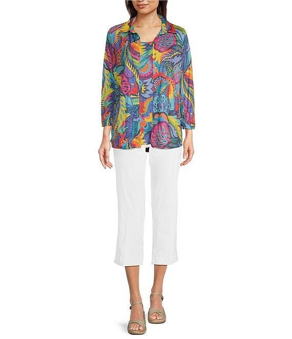 Ali Miles Tropical Multi Print Button Front Tank Set Product Image