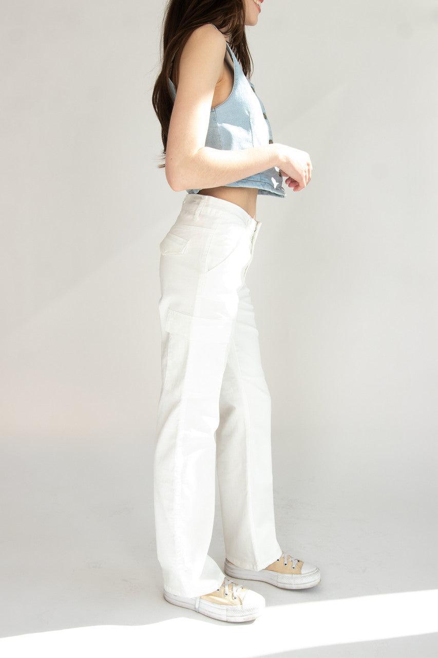 White Cargo Pants Product Image