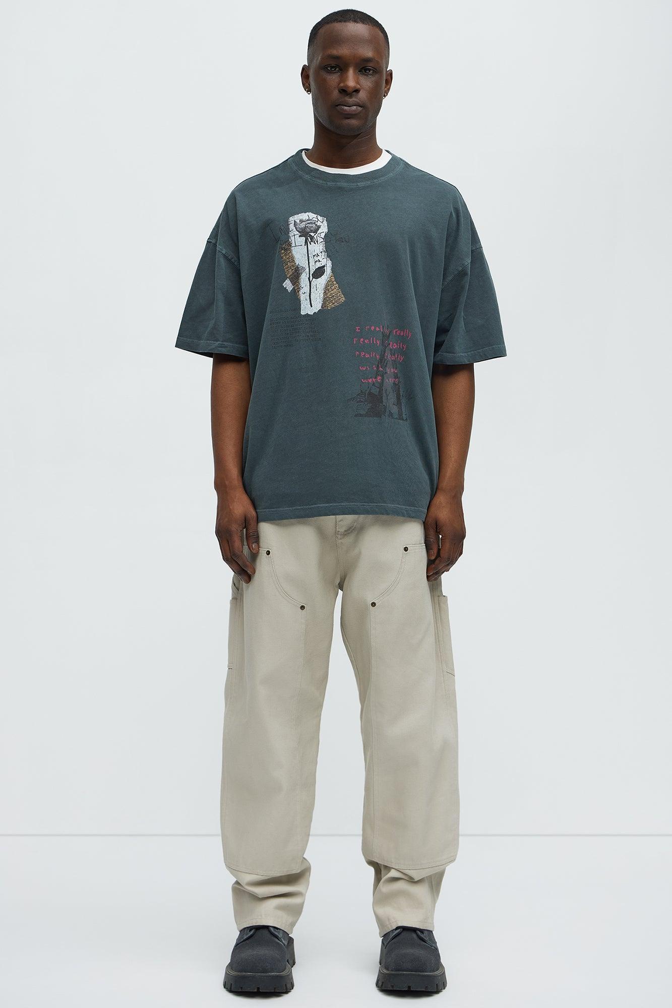 Wishful Thinking Oversized Short Sleeve Tee - Grey Product Image