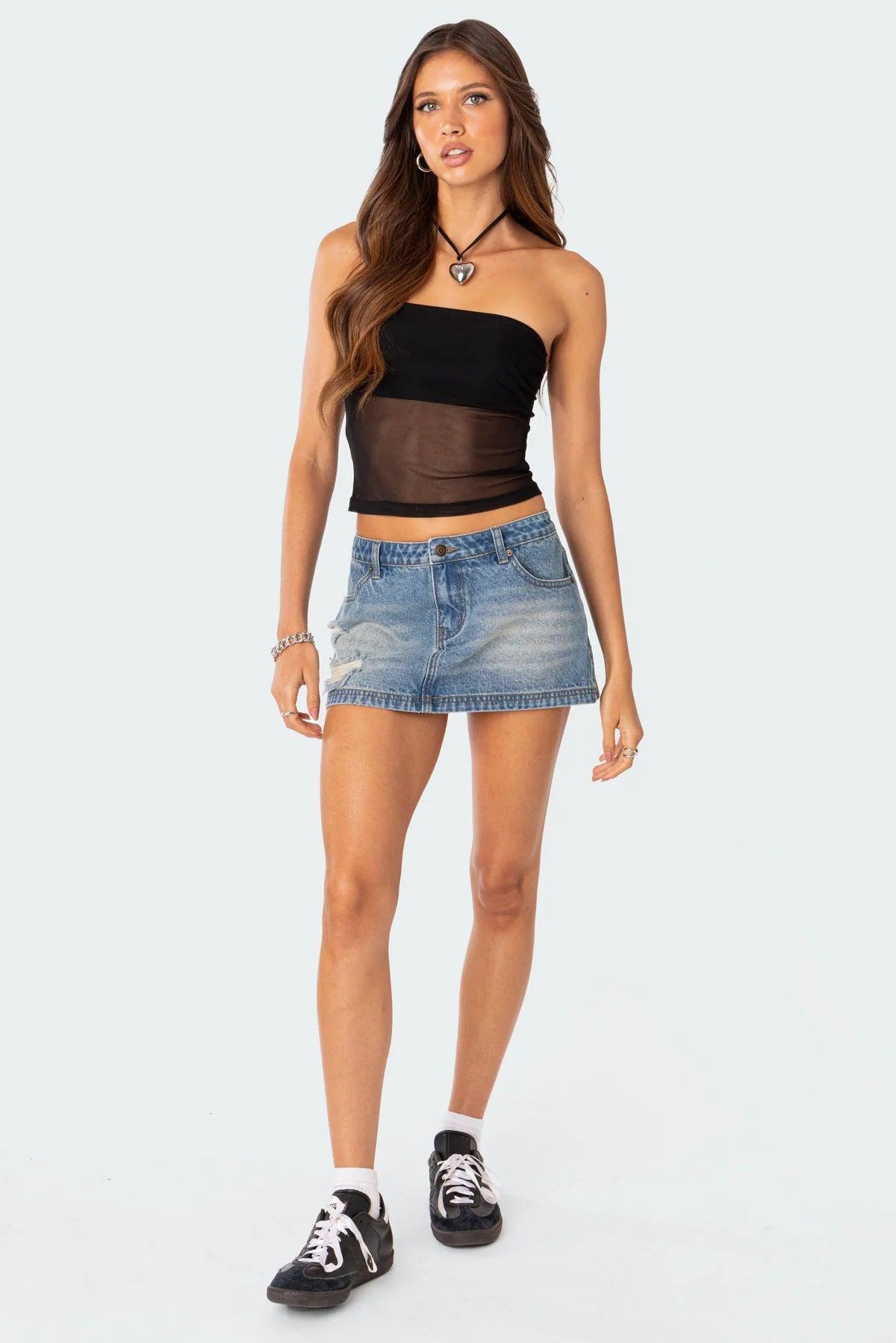 Celestia Sheer Mesh Tube Top Product Image