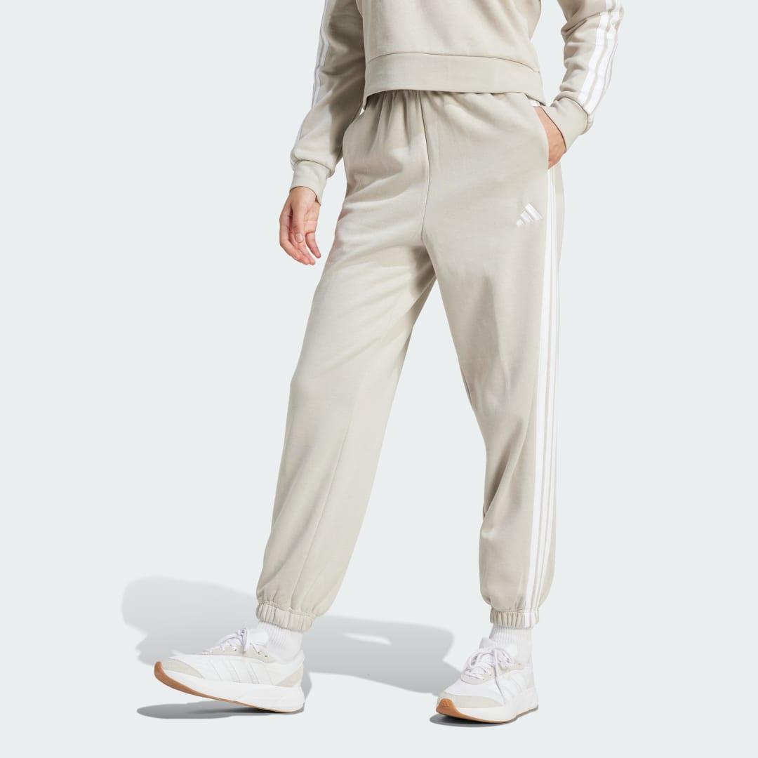 Essentials 3-Stripes Fleece Loose-Fit Pants Product Image